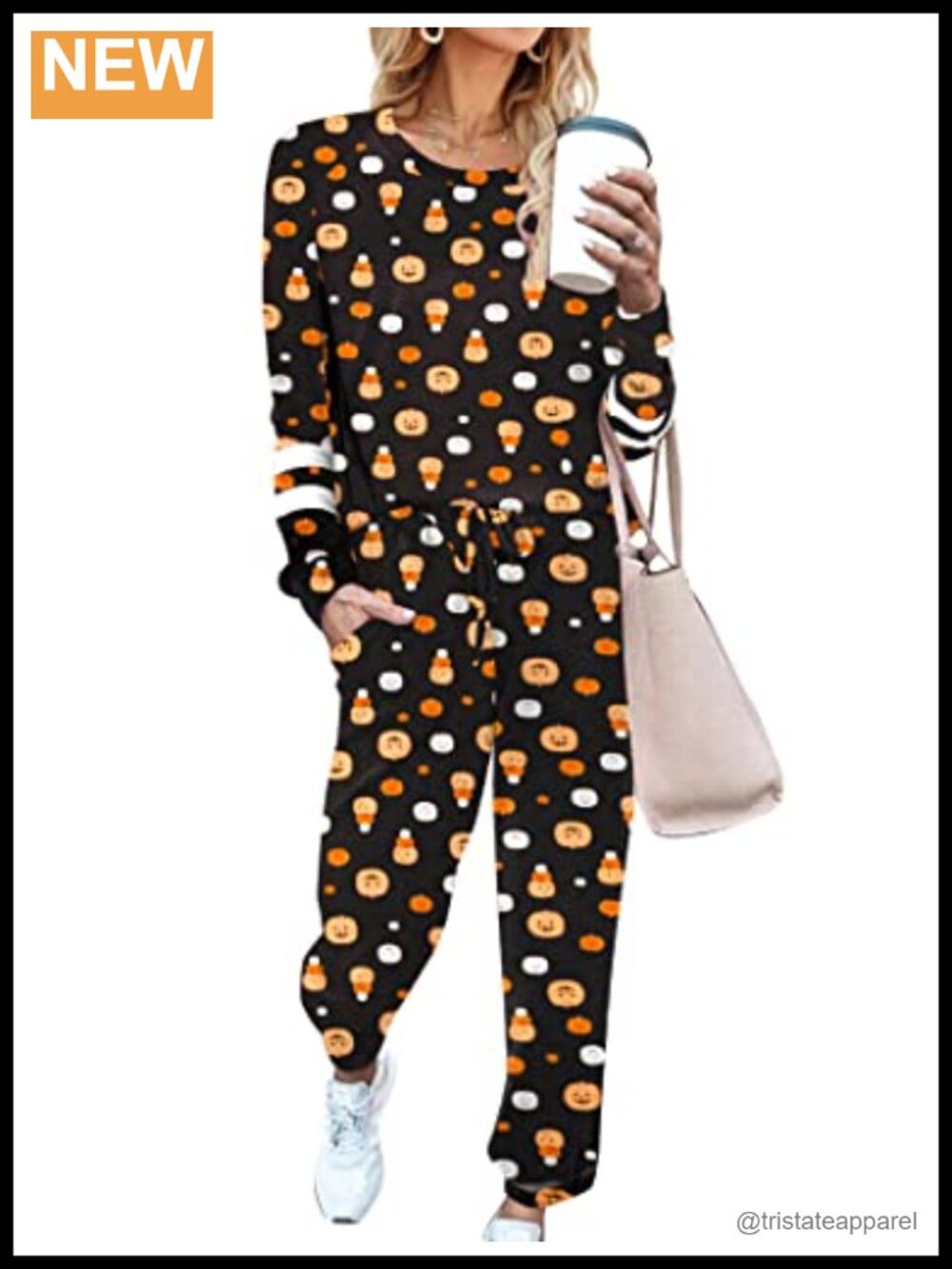 Ekouaer Women's 2 Piece Lounge Set Long Sleeve Sweatsuit with Pockets Pajama Set